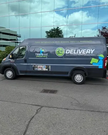 Trius delivery van at medical facility