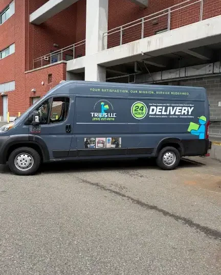 Trius delivery van at hospital facility